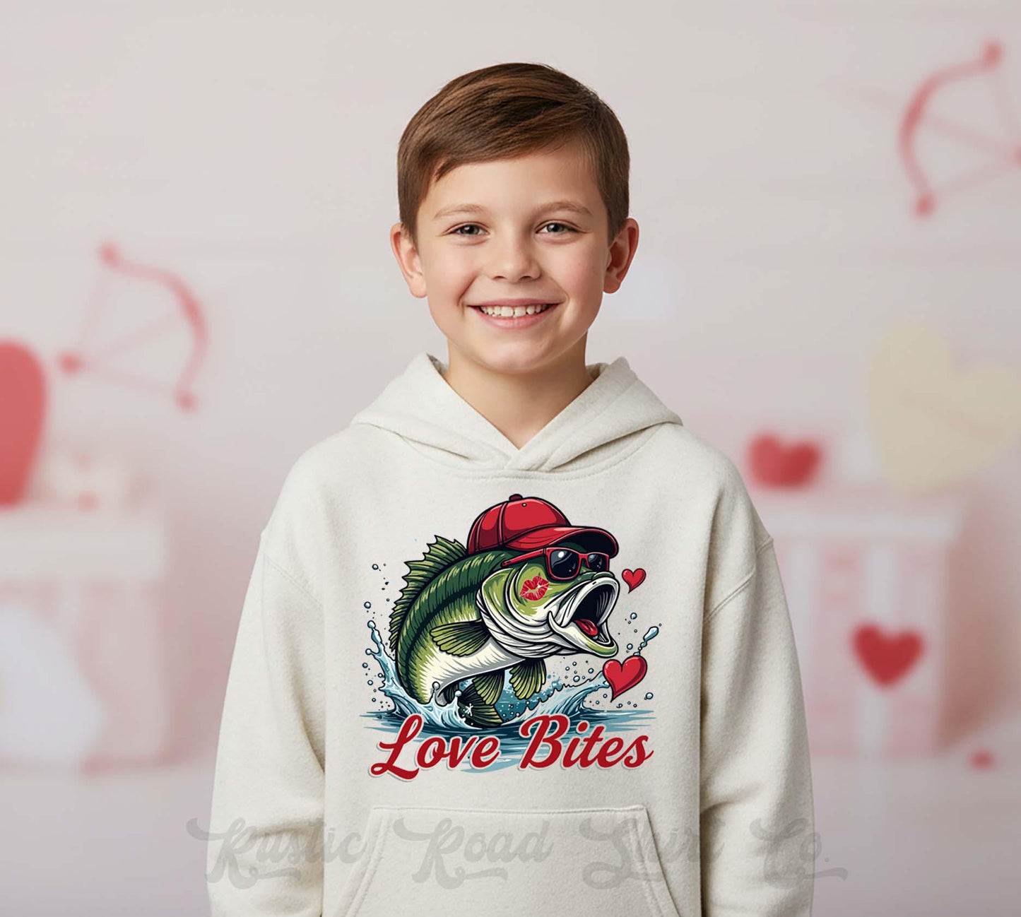 Boys Valentines Sweatshirt, Toddler Fishing Valentine Hoodie,