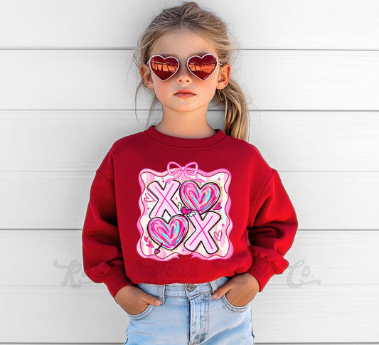 Girls Valentines Sweatshirt, Xoxo Valentine Shirt, Kids Valentines Day Shirt, Funny Valentines Day Shirt