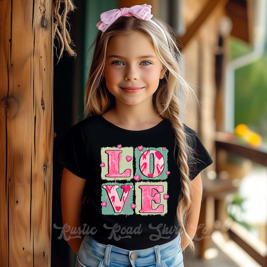 Girls Valentines Shirt, Love Pink Valentines Shirt, Toddler Valentine Shirt, Kids Valentines Shirt