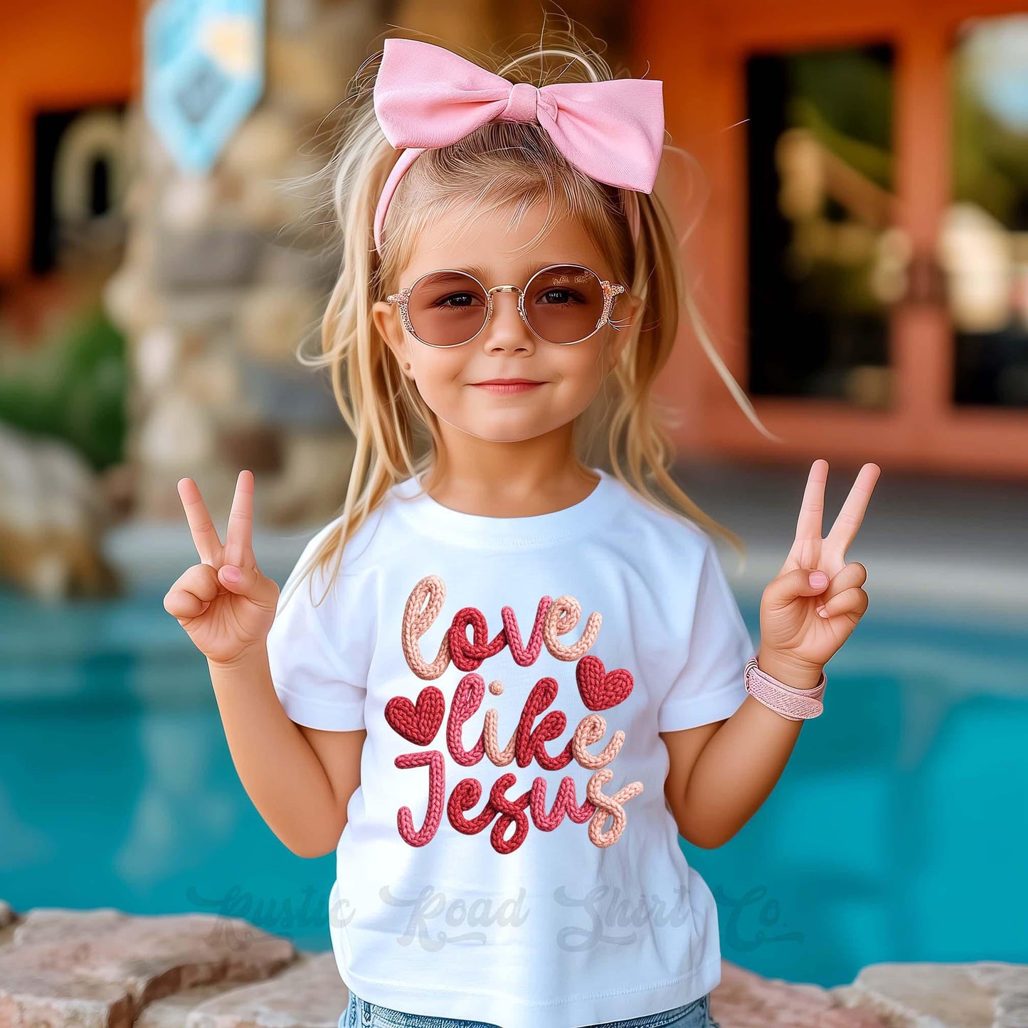 Girls Valentines Shirt, Love Like Jesus Shirt, Faux Yarn Shirt, Toddler Valentine Shirt, Kids Valentines Shirt
