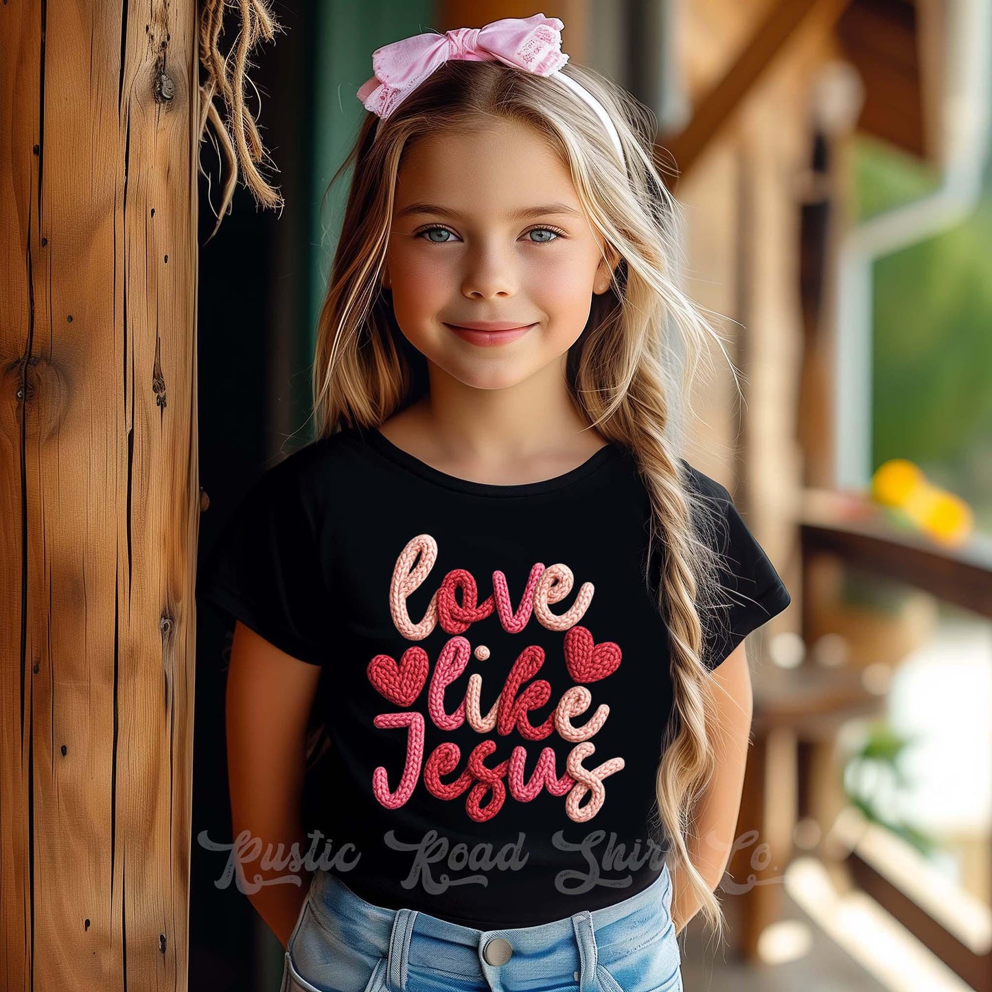 Girls Valentines Shirt, Love Like Jesus Shirt, Faux Yarn Shirt, Toddler Valentine Shirt, Kids Valentines Shirt