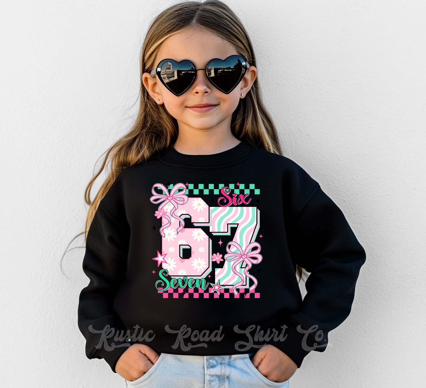 Girls Valentines Sweatshirt, Six Seven Valentine Shirt, Kids Valentines Day Shirt, Funny Valentines Day Shirt