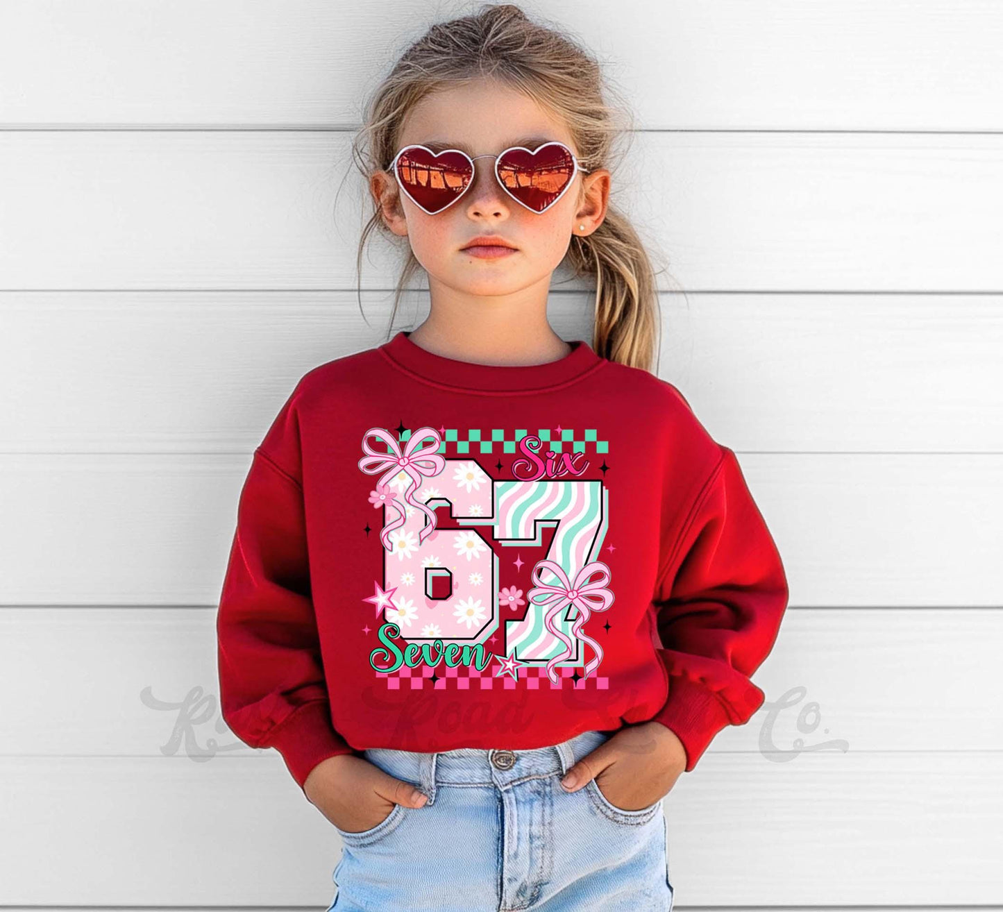 Girls Valentines Sweatshirt, Six Seven Valentine Shirt, Kids Valentines Day Shirt, Funny Valentines Day Shirt