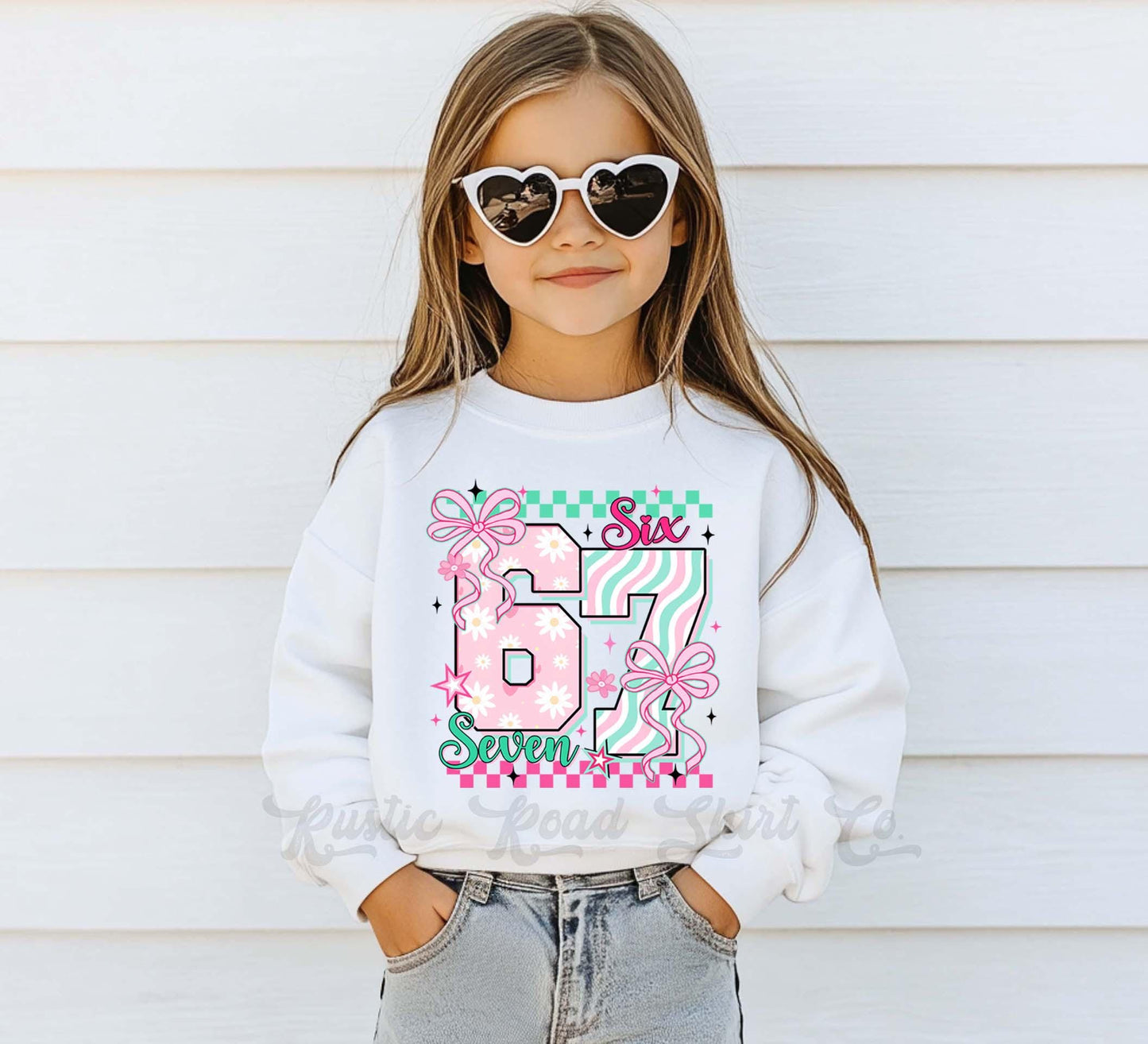 Girls Valentines Sweatshirt, Six Seven Valentine Shirt, Kids Valentines Day Shirt, Funny Valentines Day Shirt