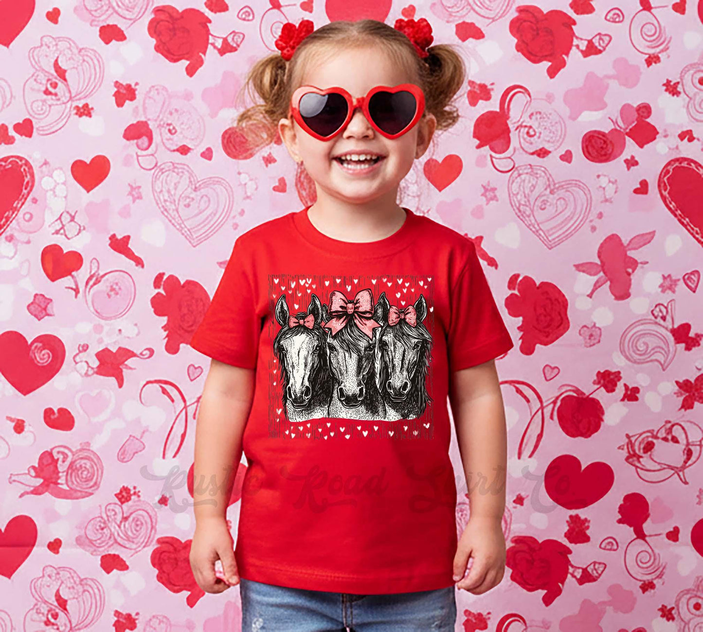 Girls Horse Valentine Day Shirt, Western Valentines Shirt, Kids Valentines Outfit, XOXO Shirt, Toddler Valentine Shirt