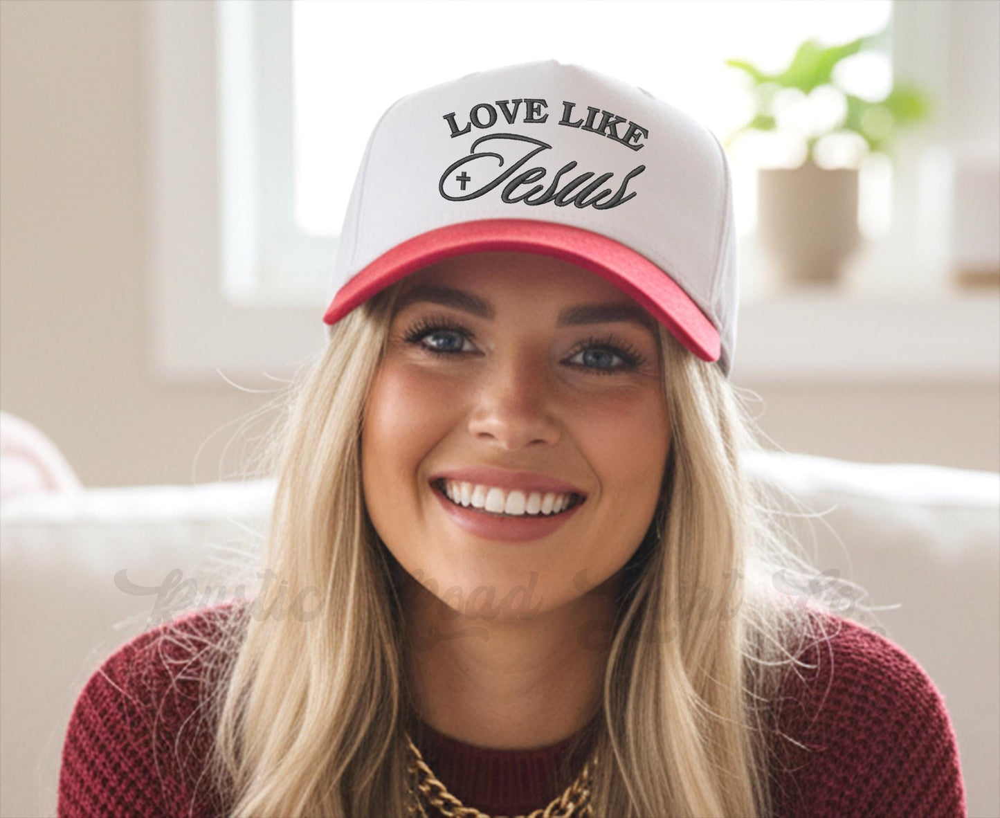 Lover Trucker Hat, Valentines Day Hat, Puff Embroidered Hat