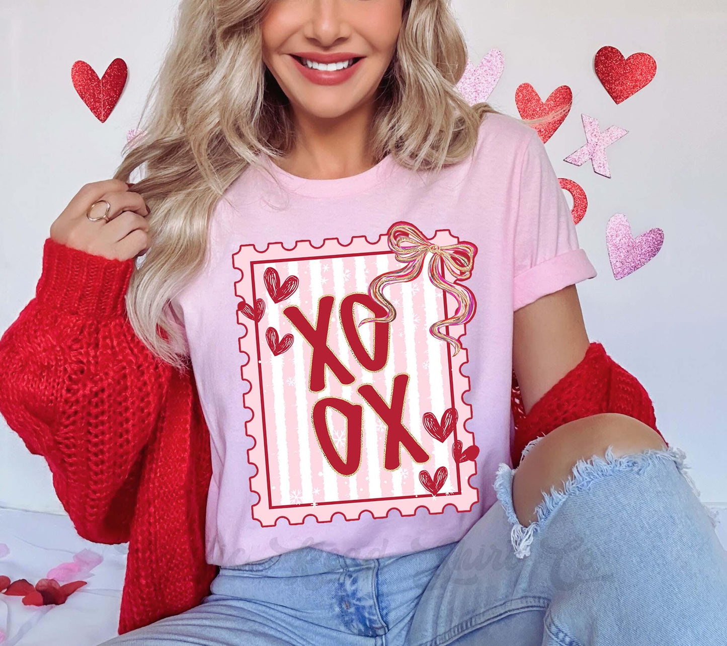 Xoxo Valentines Shirt, Post Card Valentine Shirt, Teacher Valentine Shirt, Girls Valentine Shirt