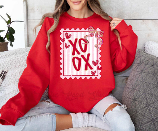 Xoxo Valentines Sweatshirt, Post Stamp Valentines Sweatshirt, Valentines Crewneck, Teacher Valentines Gift