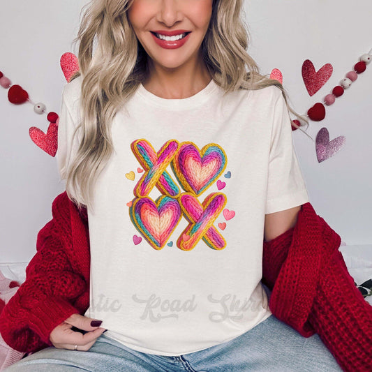 XOXO Valentines Shirt, Faux Yarn Valentine Shirt, Teacher Valentine Shirt, Girls Valentine Shirt