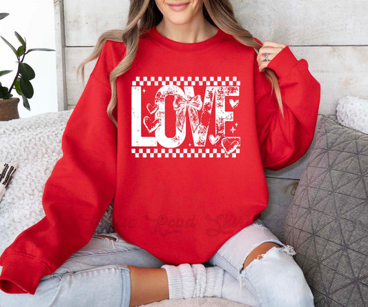 Love Valentines Sweatshirt, Womens Valentines Sweatshirt, Valentines Crewneck, Teacher Valentines Gift