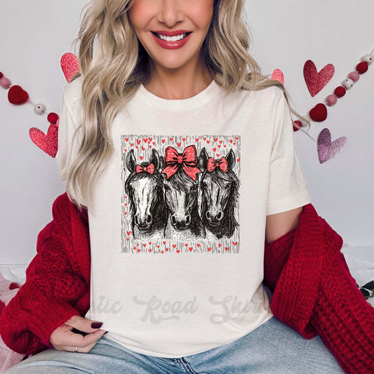 Horse Valentine Shirt, Women's Valentine Shirt, Western Valentines Shirt, Girls Valentine Shirt