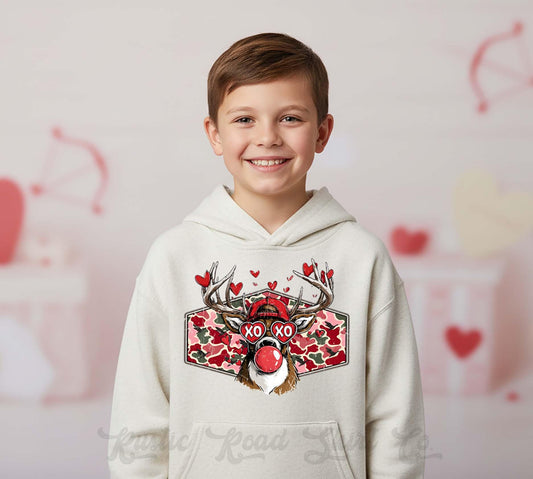 Boys Valentines Sweatshirt, Toddler Hunting Valentine Hoodie,