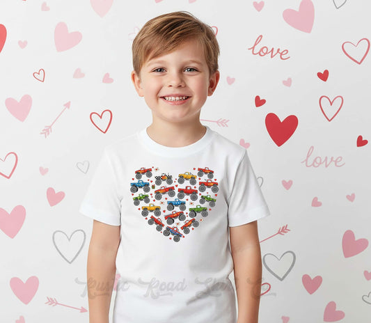 Boys Valentine's Day Shirt, Truck Toddler Valentine Day Tee, First Valentine's Day Shirt