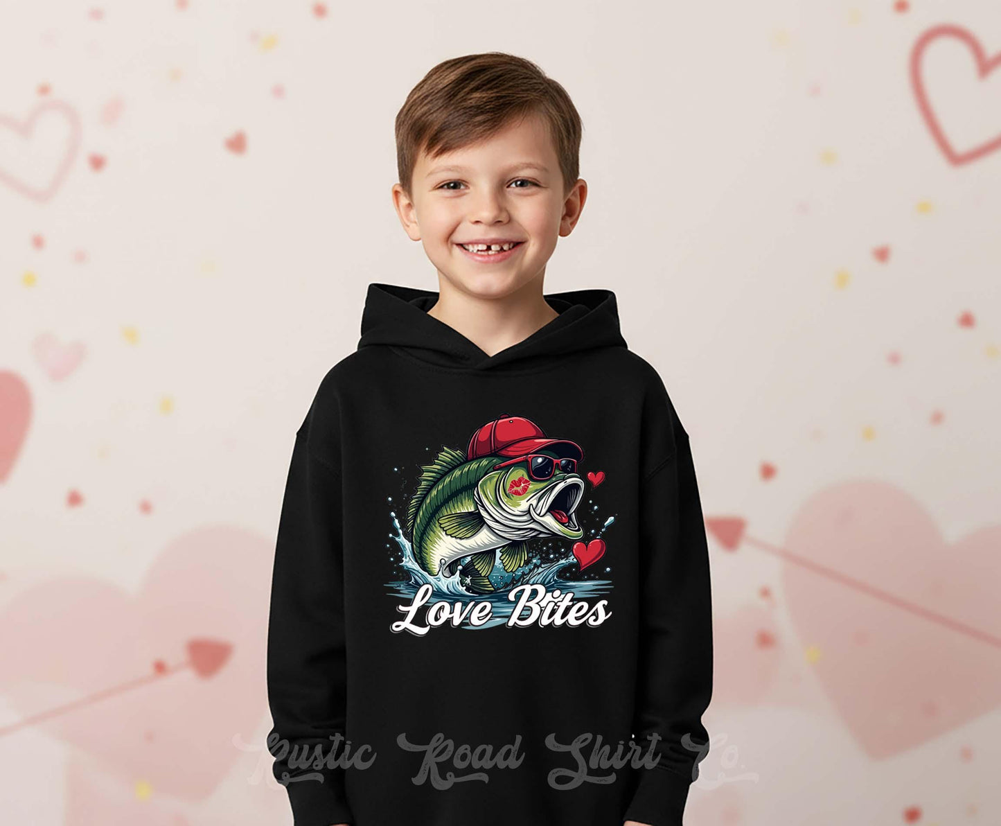 Boys Valentines Sweatshirt, Toddler Fishing Valentine Hoodie,