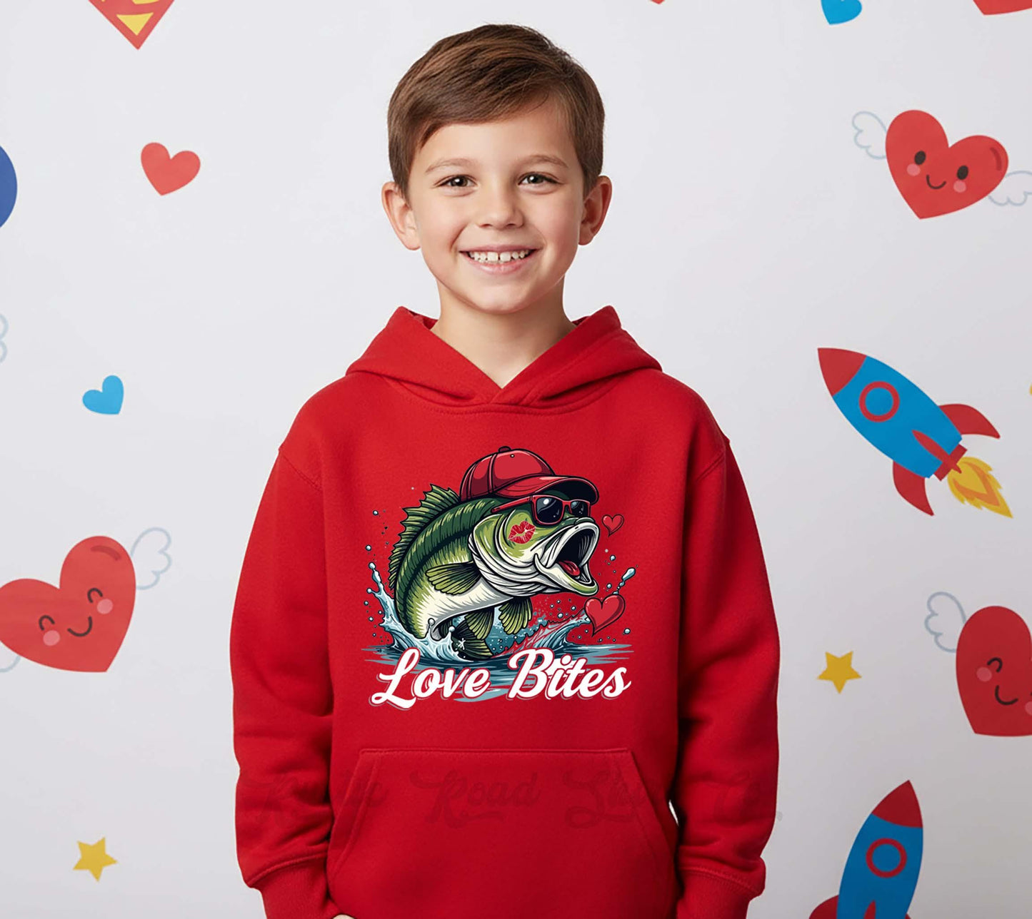 Boys Valentines Sweatshirt, Toddler Fishing Valentine Hoodie,