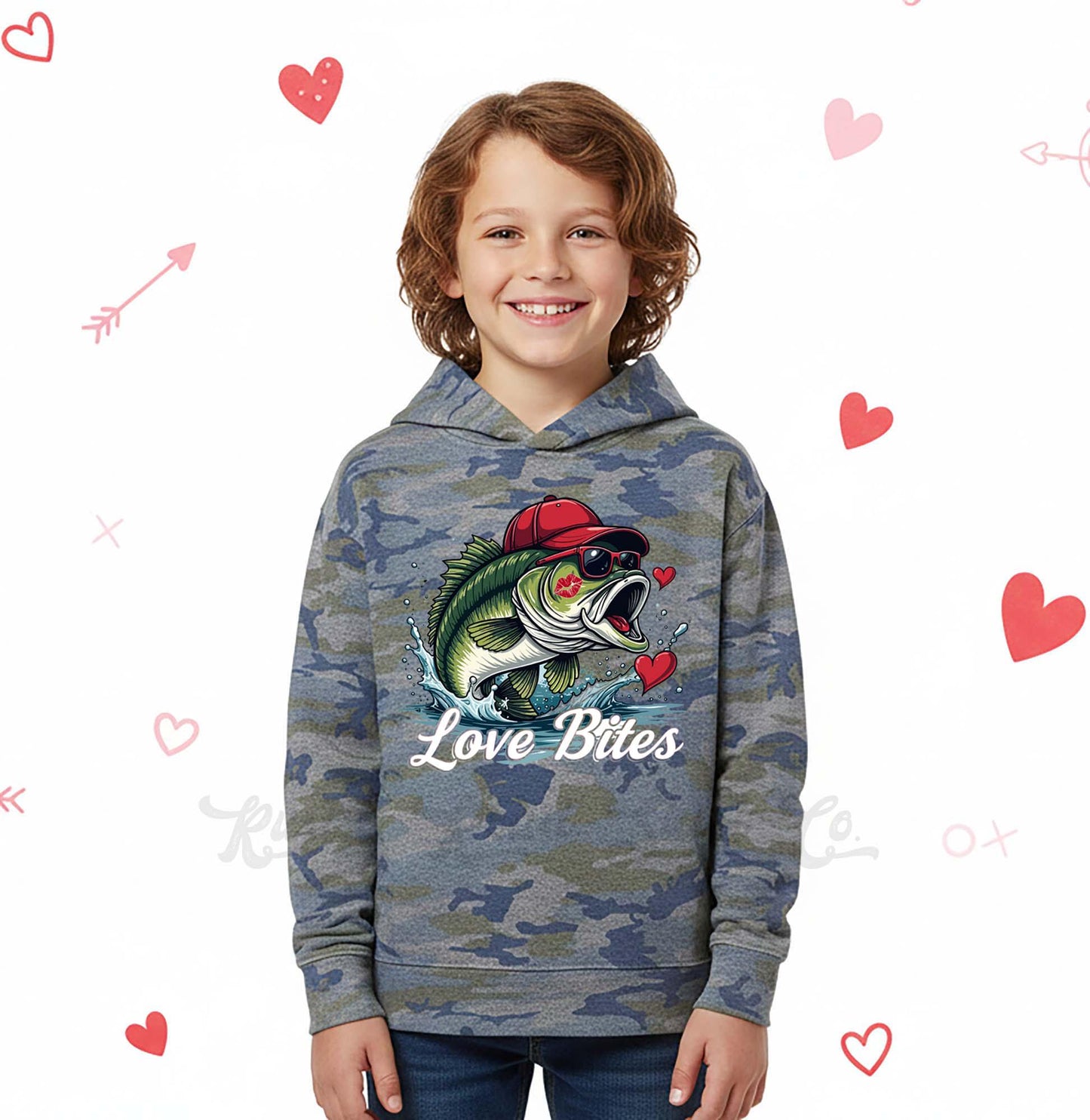 Boys Valentines Sweatshirt, Toddler Fishing Valentine Hoodie,