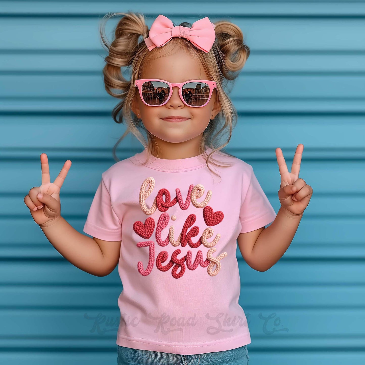 Girls Valentines Shirt, Love Like Jesus Shirt, Faux Yarn Shirt, Toddler Valentine Shirt, Kids Valentines Shirt