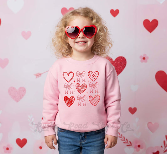 Heart Sweatshirt, Girls Valentines Sweatshirt, Kids Valentines Day Shirt, Funny Valentines Day Shirt