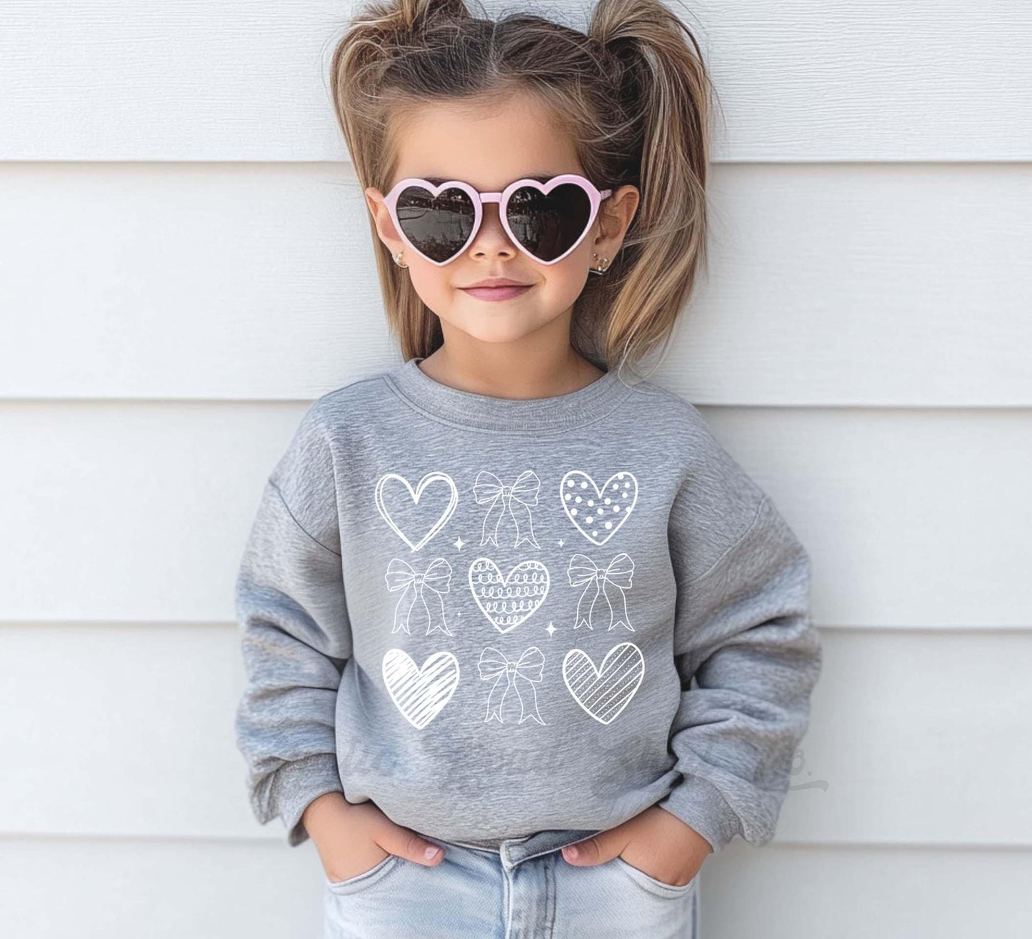 Heart Sweatshirt, Girls Valentines Sweatshirt, Kids Valentines Day Shirt, Funny Valentines Day Shirt
