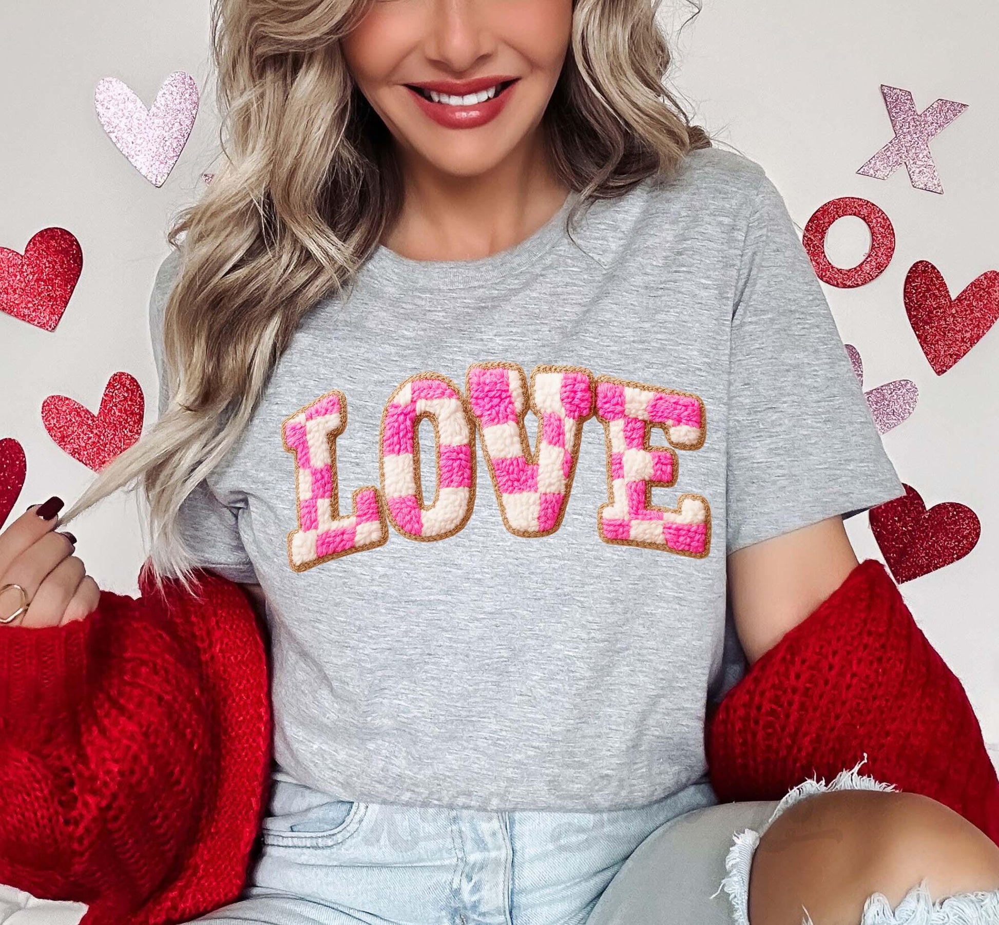 Love Valentines Shirt, Faux Knit Valentine Shirt, Teacher Valentine Shirt, Girls Valentine Shirt