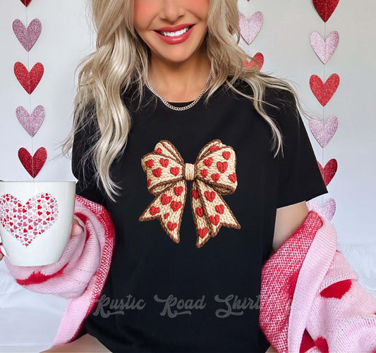 Coquette Valentines Shirt, Faux Yarn Valentine Shirt, Teacher Valentine Shirt, Girls Valentine Shirt