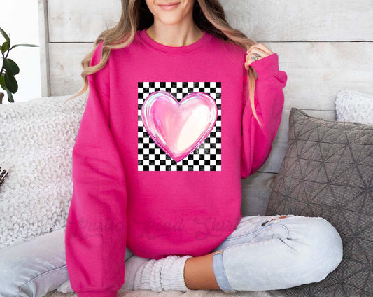 Heart Valentines Sweatshirt, Women's Valentines Sweatshirt, Valentines Crewneck, Teacher Valentines Gift