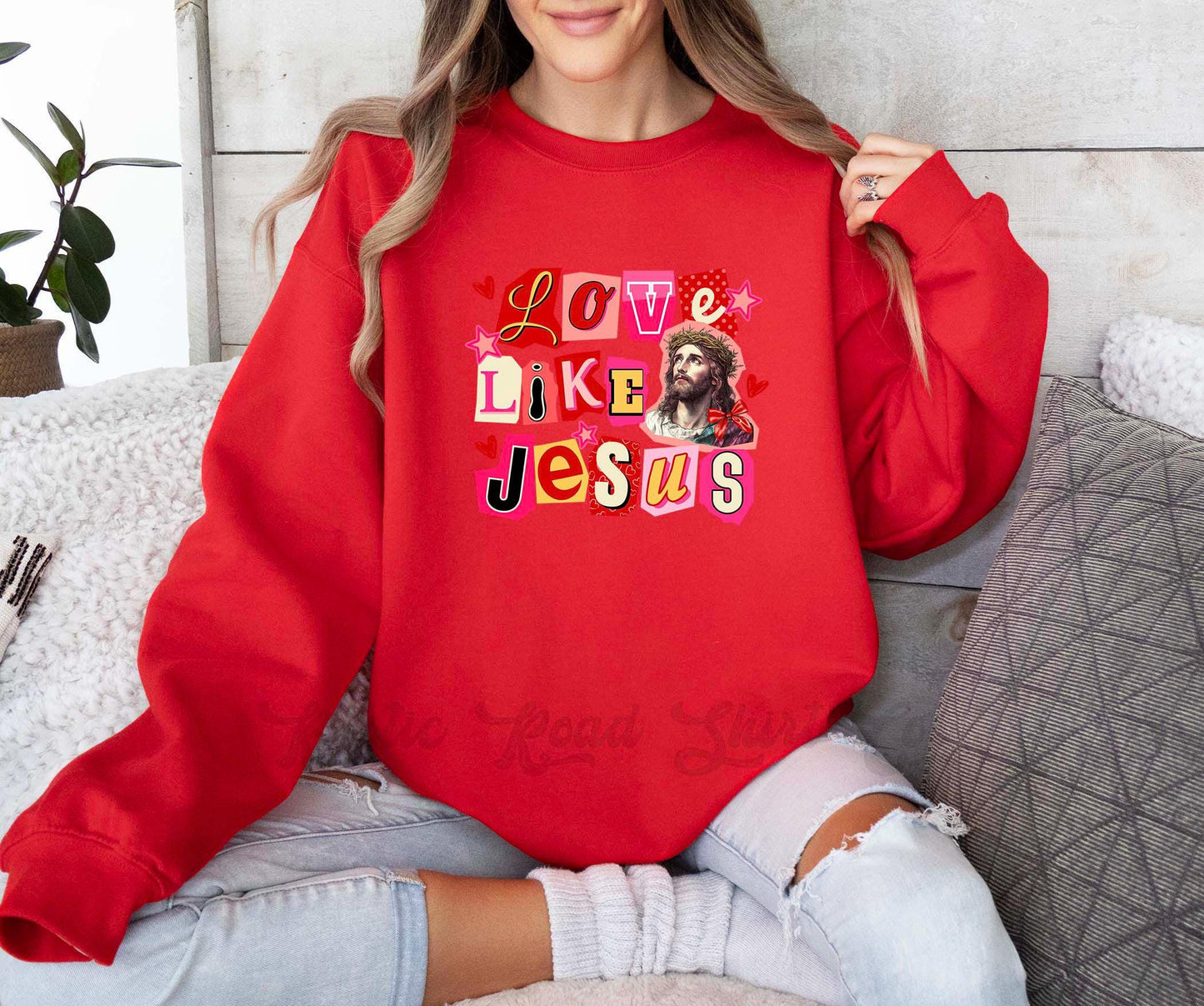 Love Like Jesus Valentines Sweatshirt, Womens Valentines Sweatshirt, Valentines Crewneck, Retro Valentines Gift