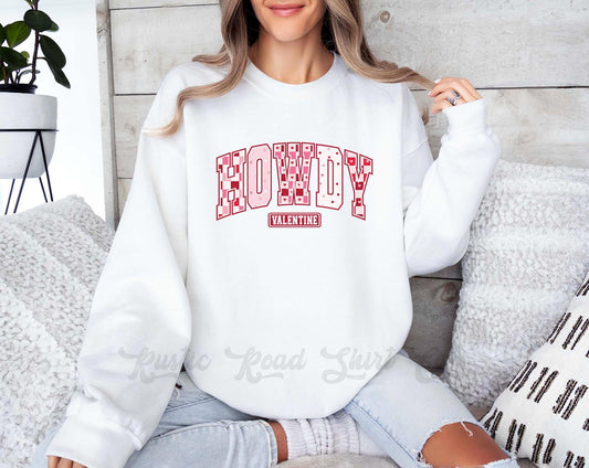 Howdy Valentine Sweatshirt, Womens Valentines Sweatshirt, Valentines Crewneck, Retro Valentines Gift