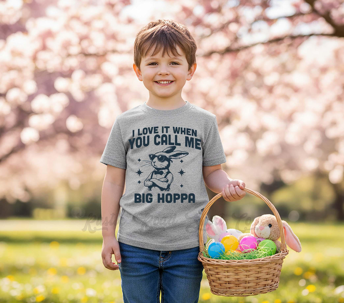 Boys Easter Shirt, Big Hoppa Bunny Shirt, Toddler Easter Outfit, Easter Basket Gift