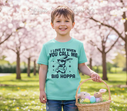 Boys Easter Shirt, Big Hoppa Bunny Shirt, Toddler Easter Outfit, Easter Basket Gift
