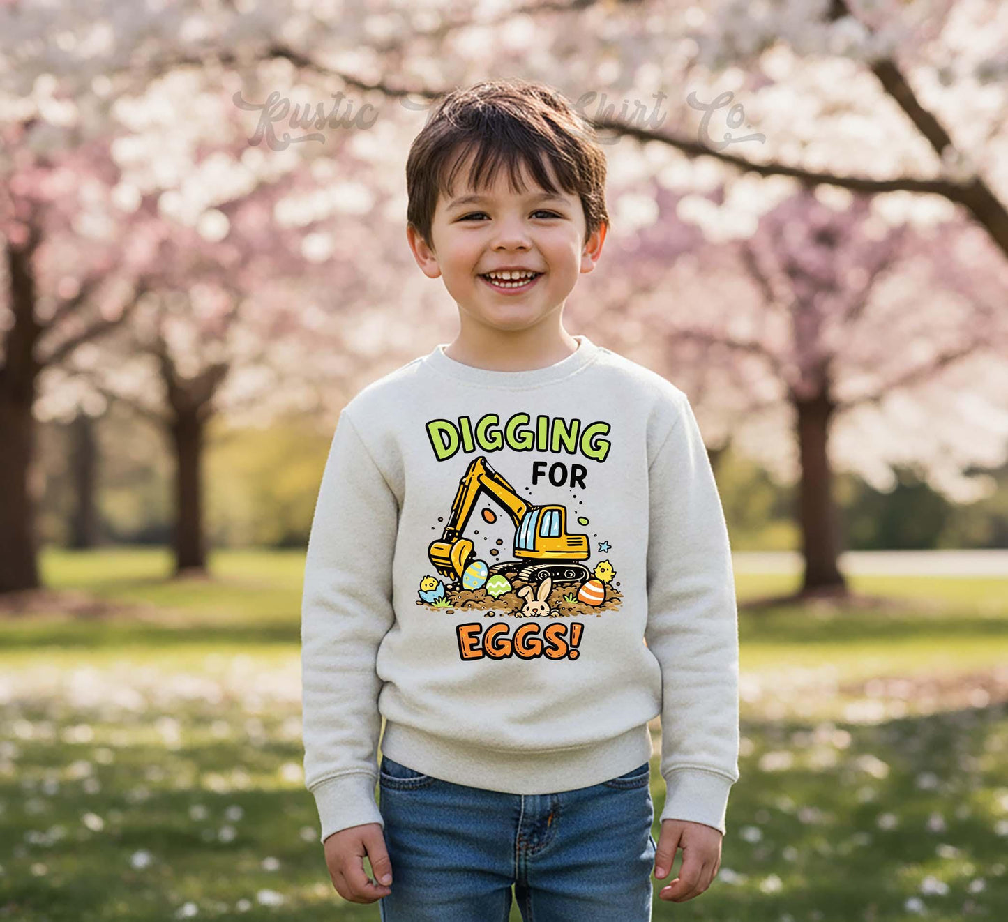 Boys Easter Sweatshirt, Digging for Eggs Sweatshirt, Toddler Easter Outfit, Boy Easter Shirt, Easter Basket Gift