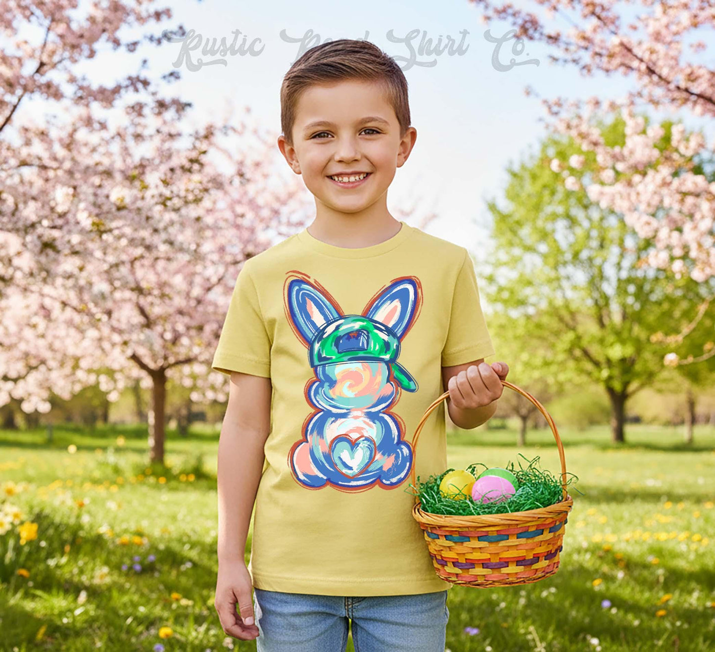 Bunny Easter Shirt, Boys Easter T-shirt, Toddler Easter Outfit, Easter Basket Gift