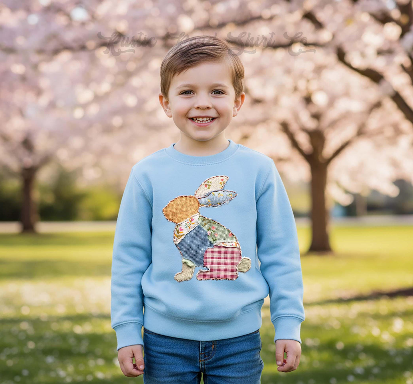 Boys Bunny Easter Sweatshirt, Faux Quilt Easter Sweatshirt, Toddler Easter Outfit, Boy Easter Shirt, Easter Basket Gift