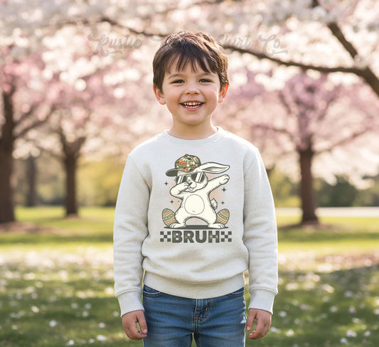 Boys Bruh Easter Sweatshirt, Bunny Easter Sweatshirt, Toddler Easter Outfit, Boy Easter Shirt, Easter Basket Gift