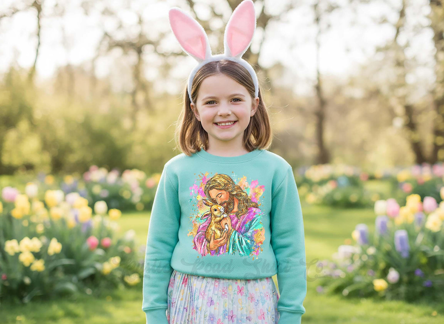 Girls Easter Sweatshirt, Pink Jesus Sweatshirt, Toddler Easter Outfit, Easter Basket Gift