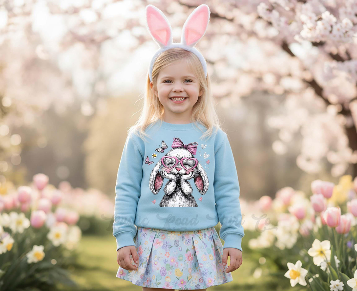 Girls Easter Sweatshirt, Bunny Easter Sweatshirt, Toddler Easter Outfit, Easter Basket Gift