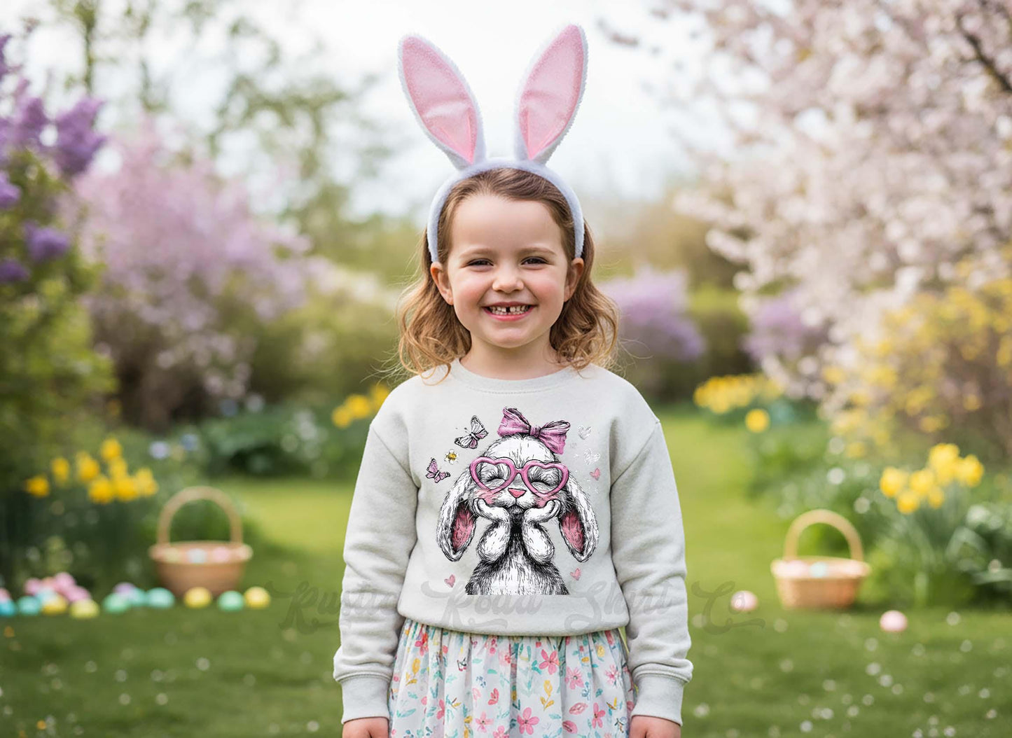 Girls Easter Sweatshirt, Bunny Easter Sweatshirt, Toddler Easter Outfit, Easter Basket Gift