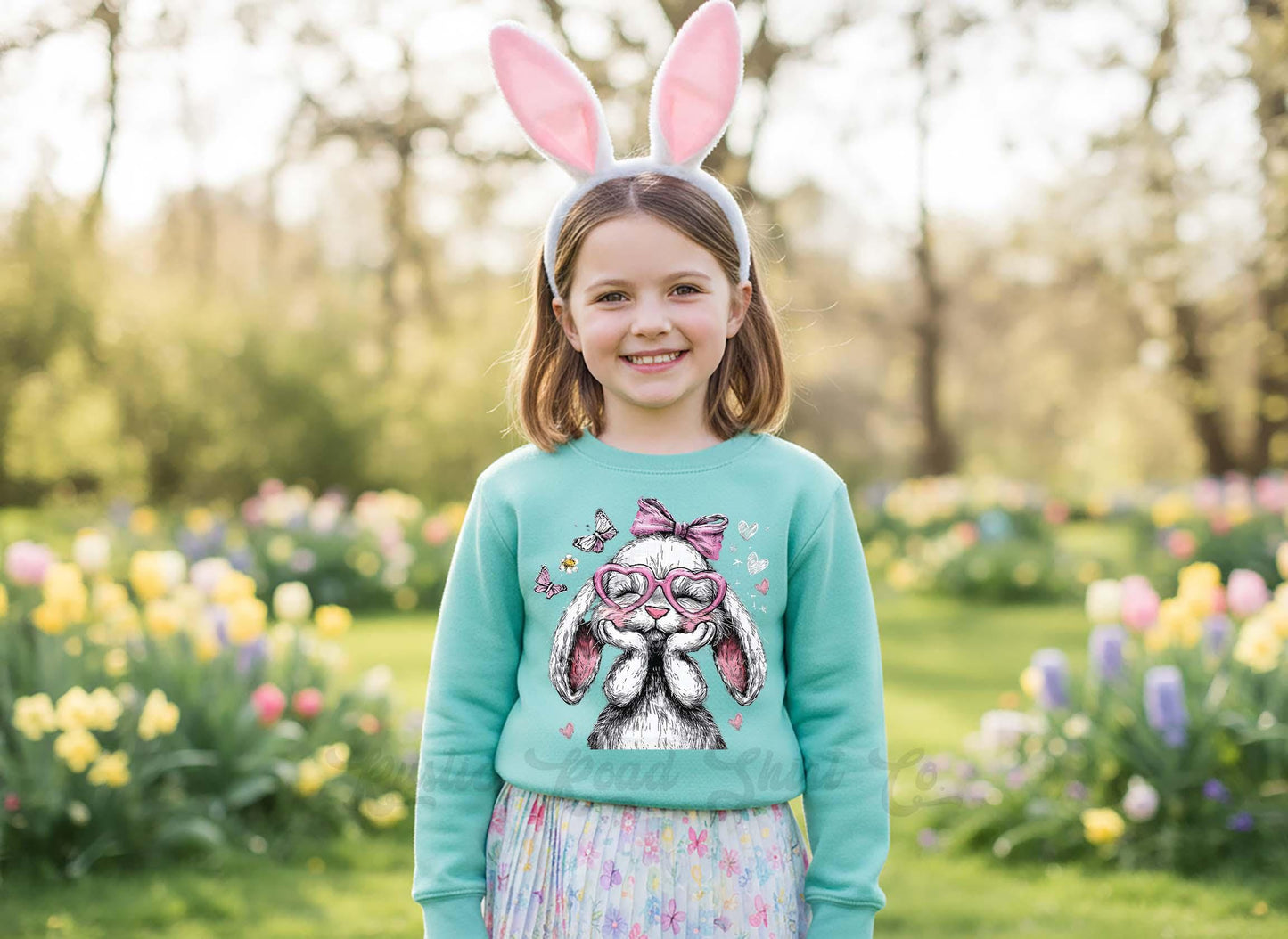 Girls Easter Sweatshirt, Bunny Easter Sweatshirt, Toddler Easter Outfit, Easter Basket Gift