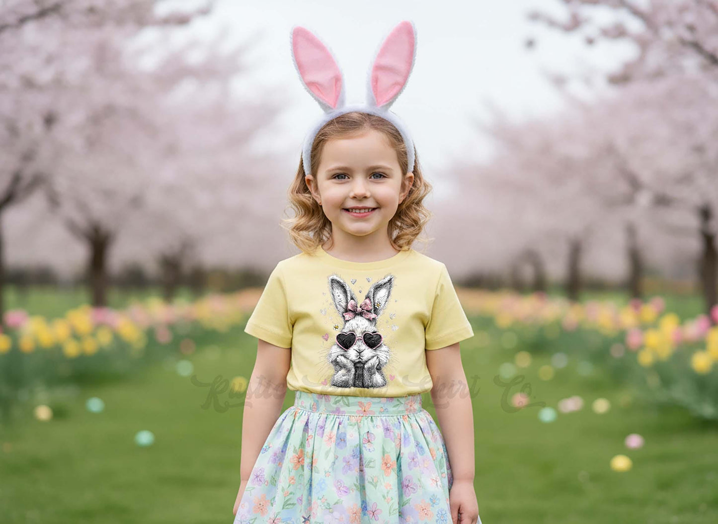 Girls Easter Bunny Shirt, Girls Bunny Easter T-Shirt, Toddler Easter Outfit, Easter Basket Gift