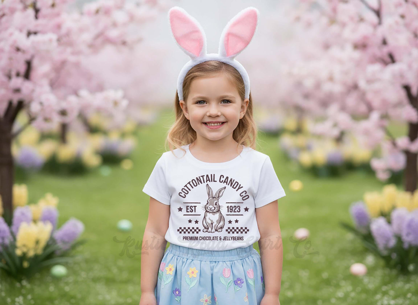 Cottontail Candy Easter Shirt, Girls Easter T-Shirt, Toddler Easter Outfit, Easter Basket Gift