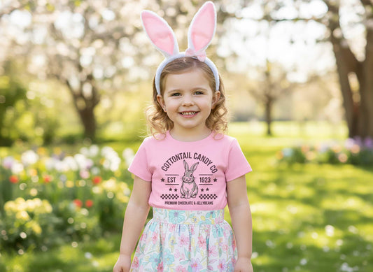 Cottontail Candy Easter Shirt, Girls Easter T-Shirt, Toddler Easter Outfit, Easter Basket Gift
