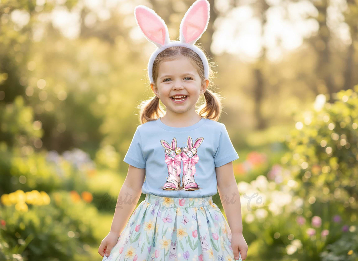 Easter Bunny Shirt, Cowgirl Girls Easter T-Shirt, Toddler Easter Outfit, Easter Basket Gift