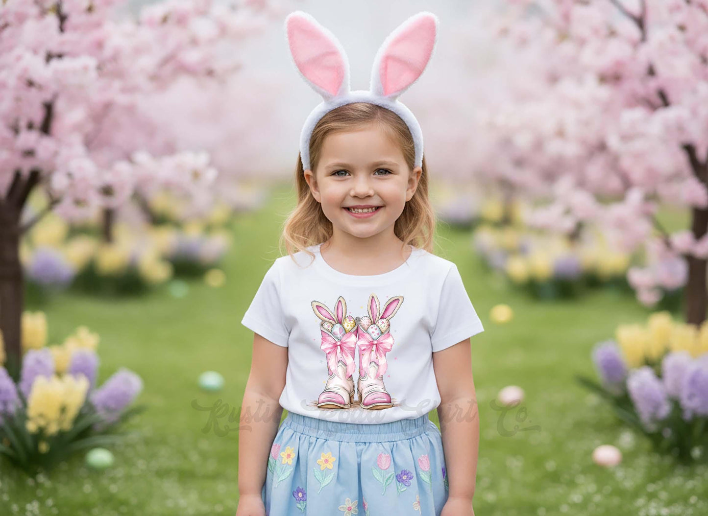 Easter Bunny Shirt, Cowgirl Girls Easter T-Shirt, Toddler Easter Outfit, Easter Basket Gift