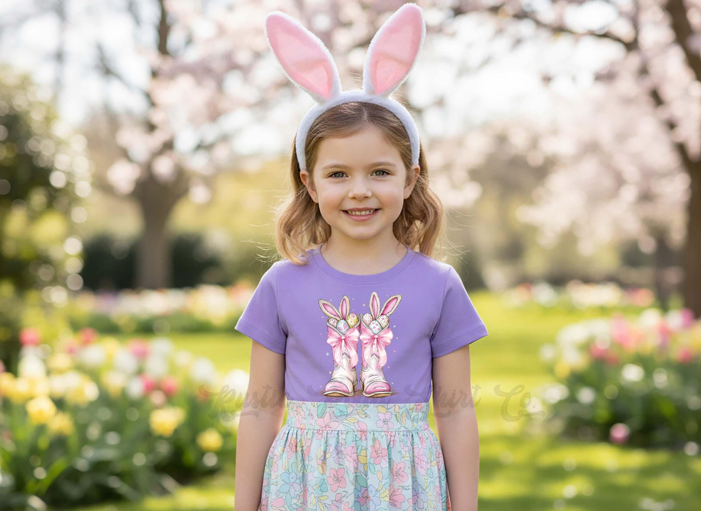 Easter Bunny Shirt, Cowgirl Girls Easter T-Shirt, Toddler Easter Outfit, Easter Basket Gift