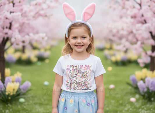 He is Risen Shirt, Christian Girls Easter T-Shirt, Toddler Easter Outfit, Easter Basket Gift