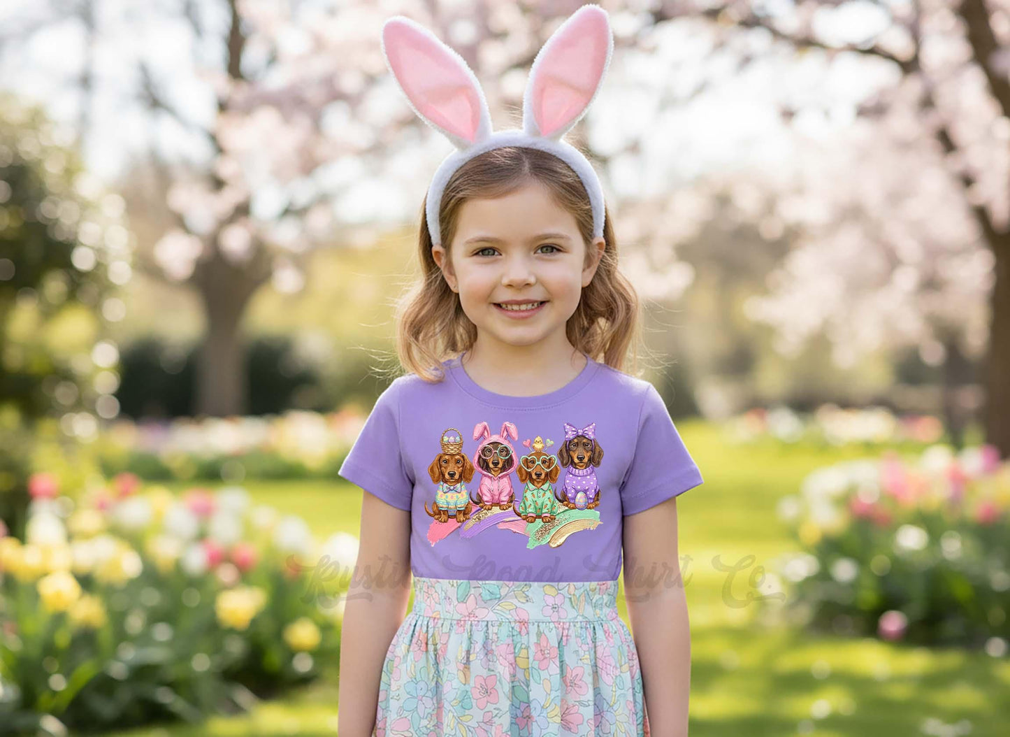 Dachshund Easter Shirt, Girls Easter T-Shirt, Toddler Easter Outfit, Easter Basket Gift
