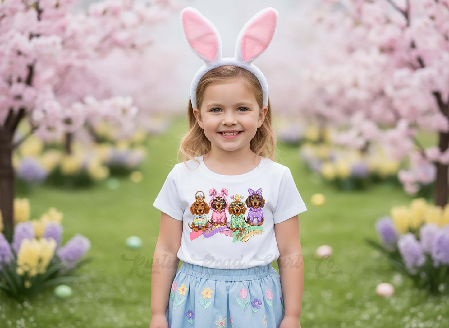 Dachshund Easter Shirt, Girls Easter T-Shirt, Toddler Easter Outfit, Easter Basket Gift