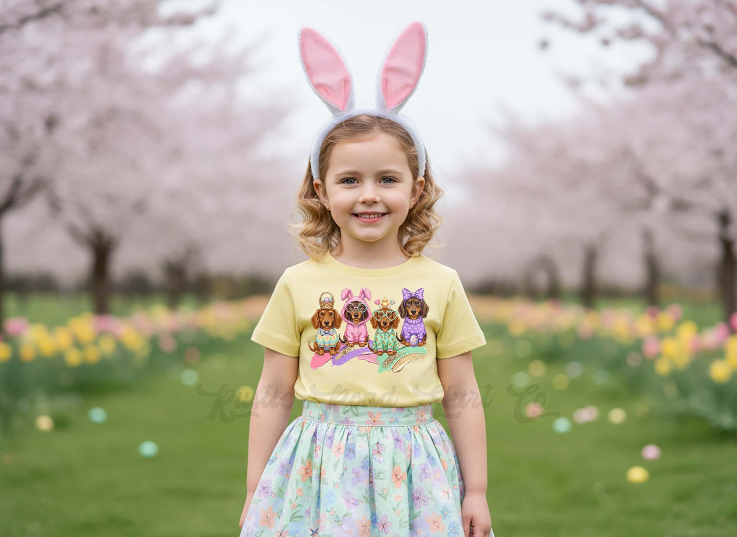 Dachshund Easter Shirt, Girls Easter T-Shirt, Toddler Easter Outfit, Easter Basket Gift