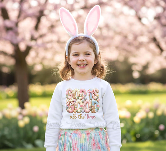 God is Good Sweatshirt, Faux Yarn Girls Easter Sweatshirt, Toddler Easter Outfit, Easter Basket Gift