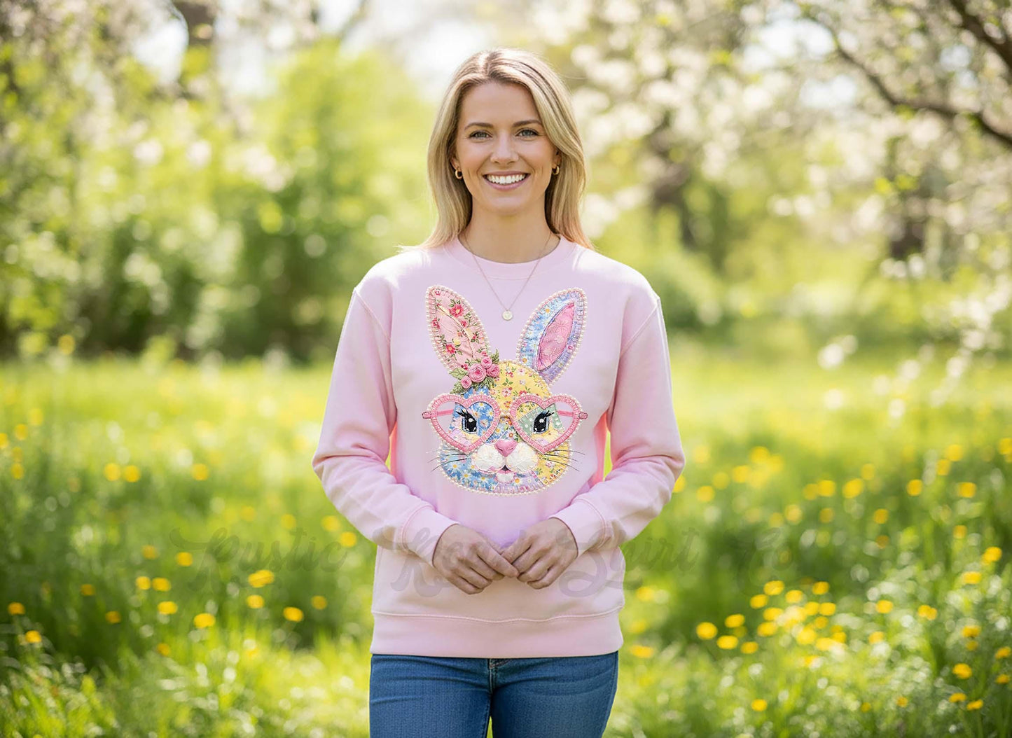 Easter Bunny Sweatshirt, Women's Easter Sweatshirt, Easter Teacher Sweatshirt,